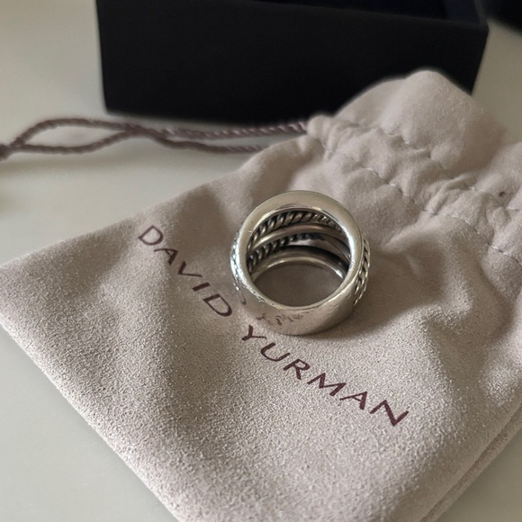 David Yurman Silver Twisted Rope Ring - Picture 2 of 6
